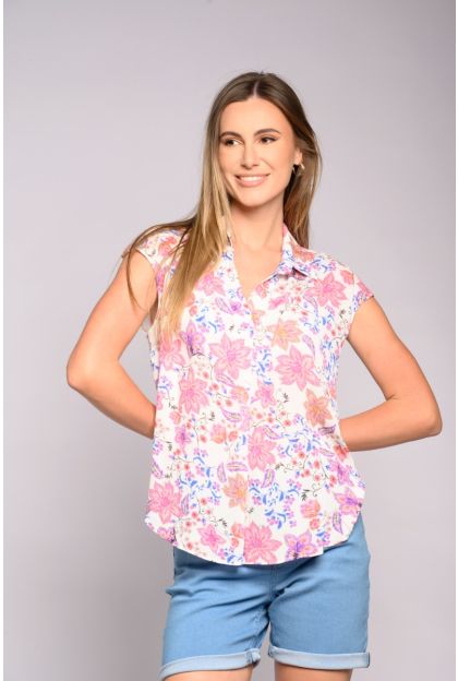 Print Crinkle Woven Top