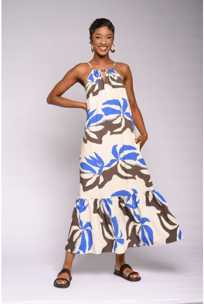 Bead Print Maxi Dress