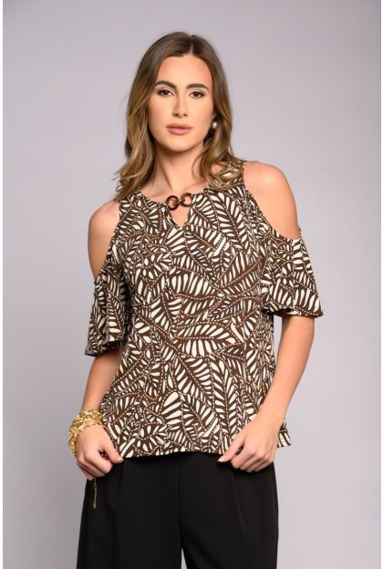 Print Slinky Knit Top