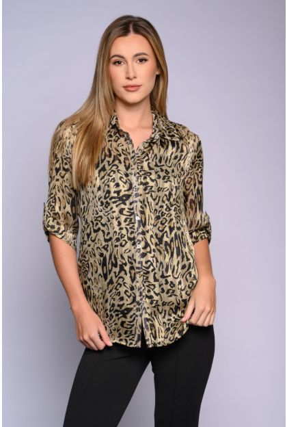 Print Lurex Stripe Shirt