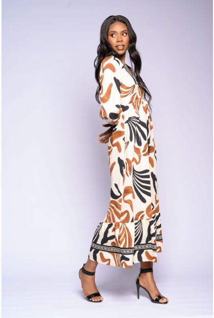 Print Maxi Border Dress
