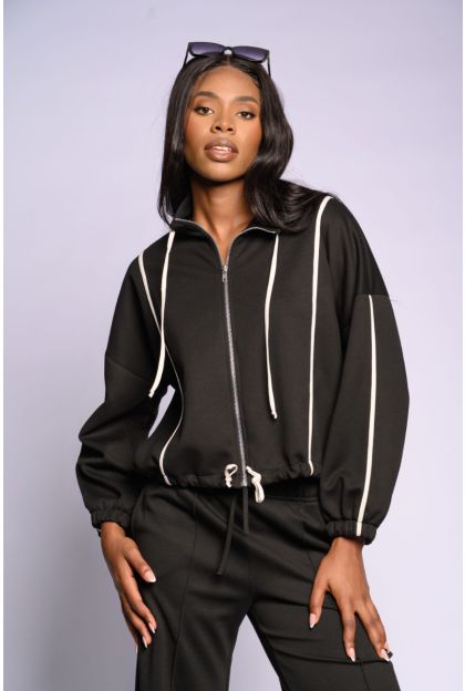 Colour Tipped Zip Top