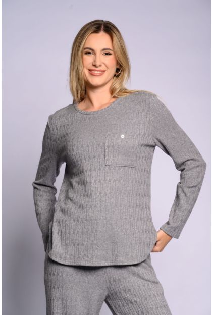 Grey M&eacute;lange Top