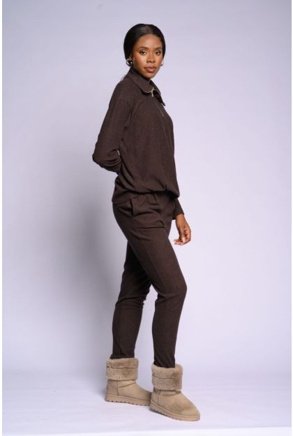 Fluffy Knit Top Chocolate