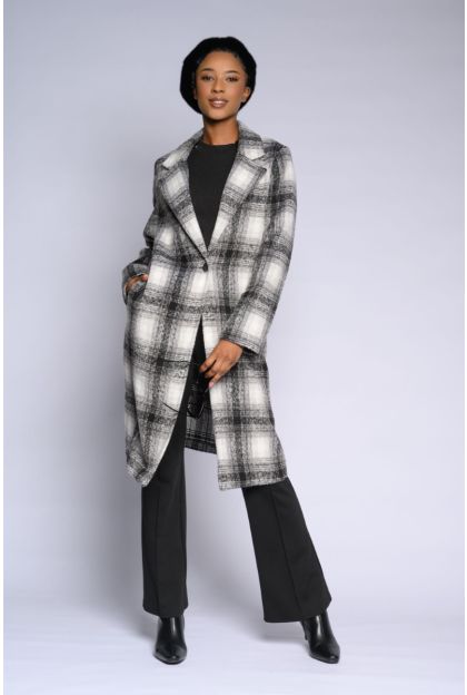 Check Fluffy Coat