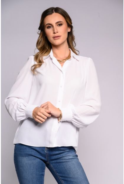 Plain White Woven Blouse