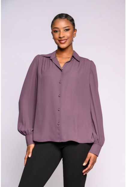 Plain Amethyst Woven Blouse