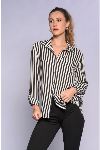 Stripe Black Woven Shirt