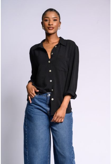 Black Woven Top