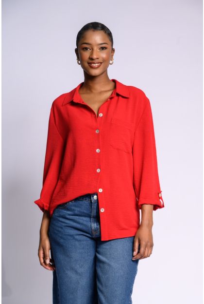 Red Woven Top