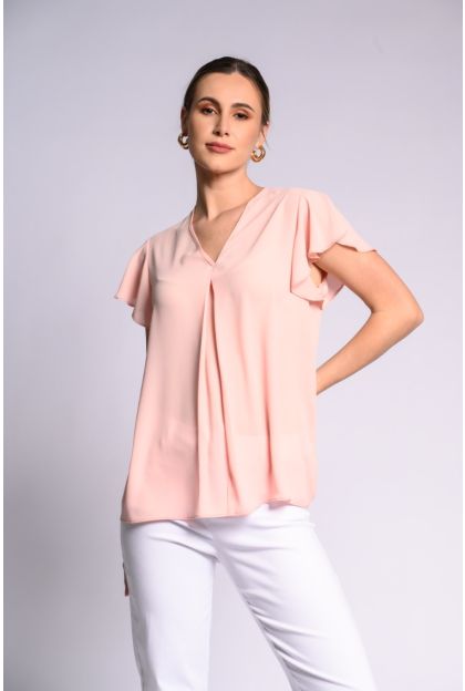 Coral Plain Woven Top