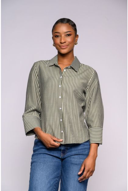 Khaki Multi Striped Shirt 