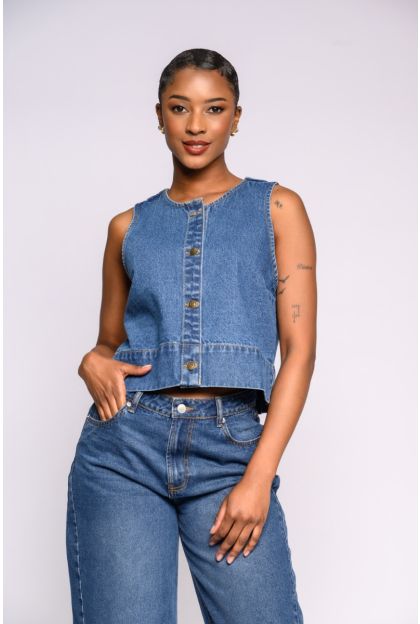 Denim Sleeveless Top