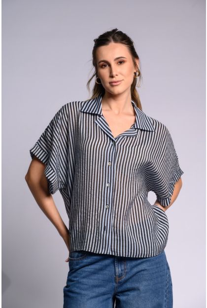 Blue Multi Print Woven Shirt