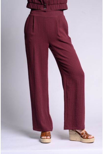 Berry Textured Pants
