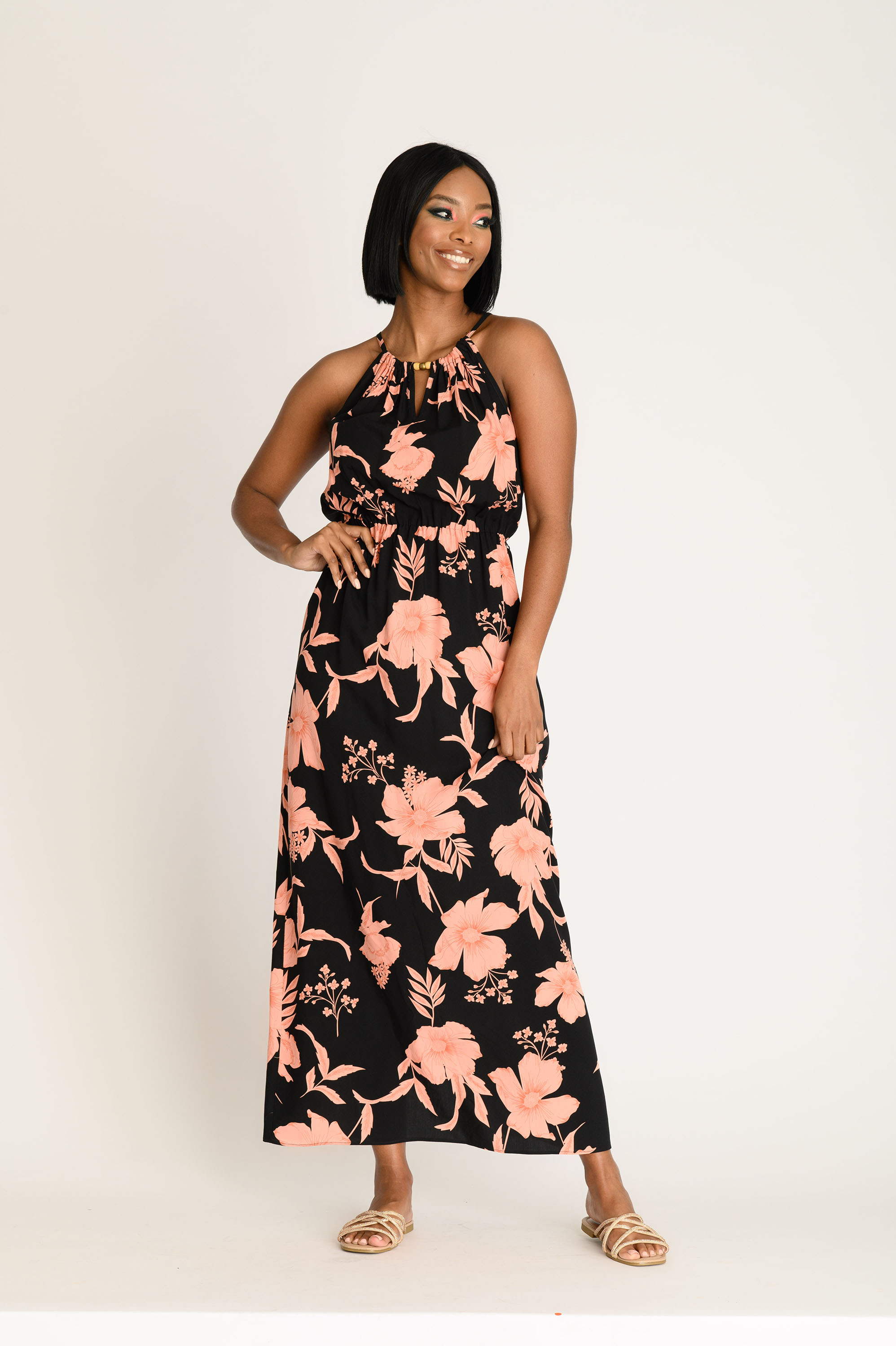 Buy the Print Maxi Dress Online from Contempo Fashion Co